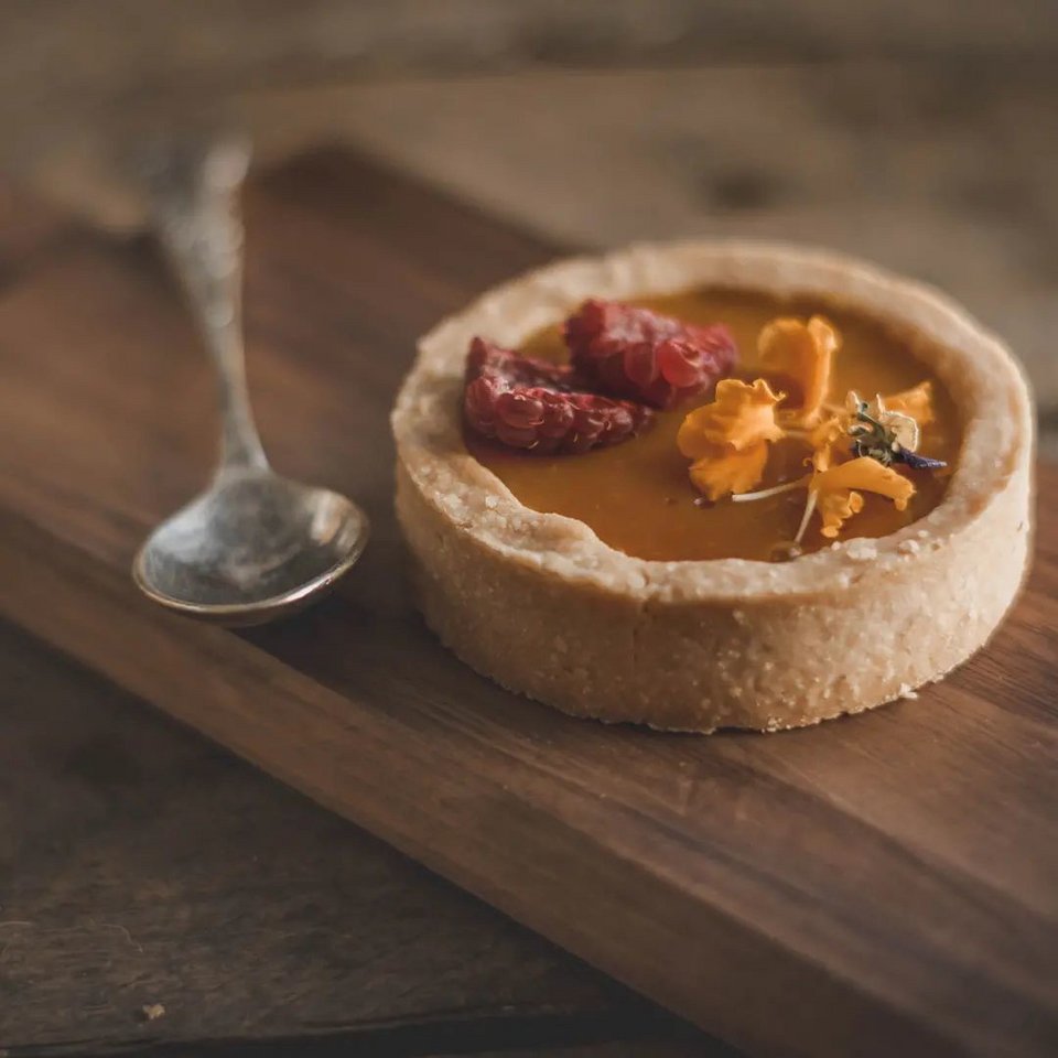 Tάρτα raspberry-mango