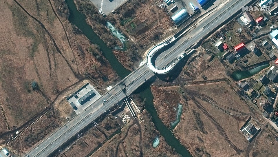 Satellite image ©2022 Maxar Technologies via AP