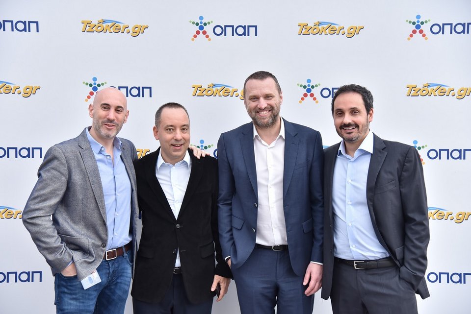 James Curwen, Chief Online Officer του ΟΠΑΠ, Μανώλης Σταυρουλάκης, Public &amp; Media Relations Director του ΟΠΑΠ, Γιάννης Ρόκκας, Chief Marketing Officer του ΟΠΑΠ, Γιάννης Πανόπουλος, Online Numerics, Operations &amp; VIP Director του ΟΠΑΠ