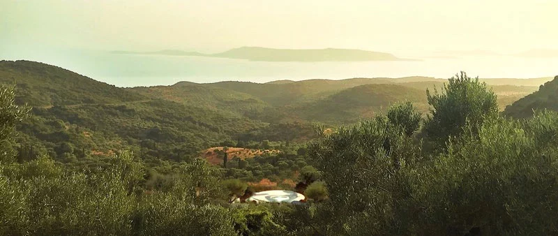 το σπίτι απολαμβάνει μια υπέροχη θέα στο αιγαίο. 