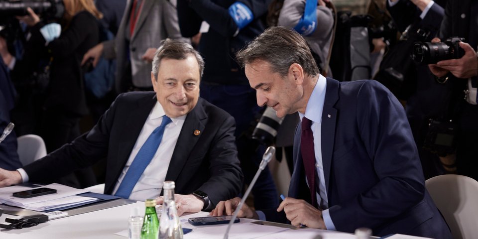 Κυριάκος Μητσοτάκης και Μάριο Ντράγκι / Φωτογραφία: ΓτΠ/Δημήτρης Παπαμήτσος