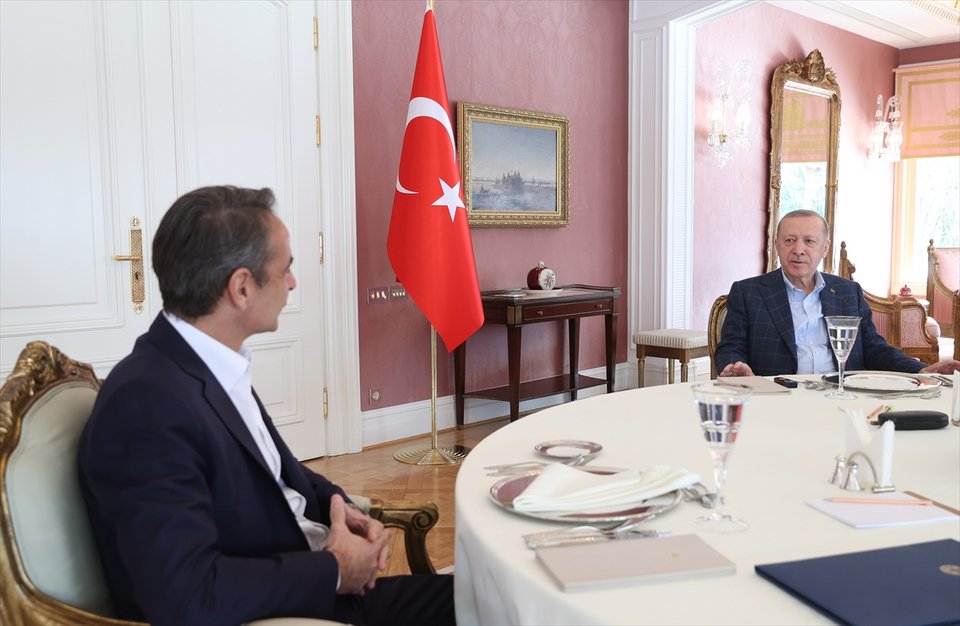 Γεύμα εργασίας Μητσοτάκη - Ερντογάν στην Κωνσταντινούπολη