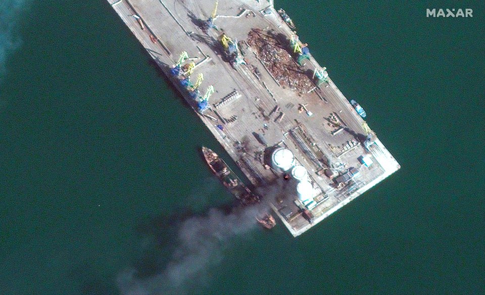 Satellite image ©2022 Maxar Technologies via AP