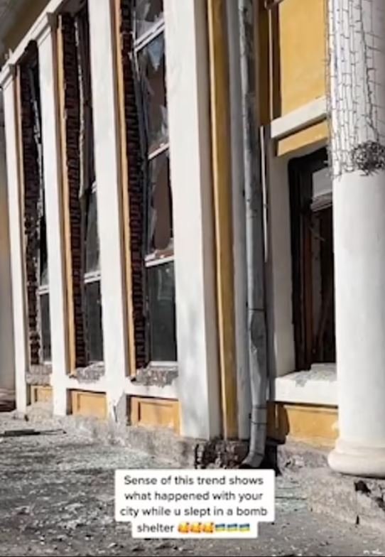 Η χρήστης λέει ότι ήθελε να δείξει τι έκαναν οι ρωσικές δυνάμεις στην πόλη της ενώ κοιμόταν σε ένα καταφύγιο βομβών