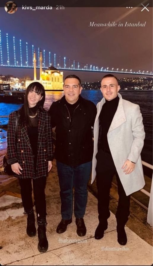 O Aλέξης Τσίπρας με τον Δημήτρη Πέλκα και την Κυβέλη Μάρδα