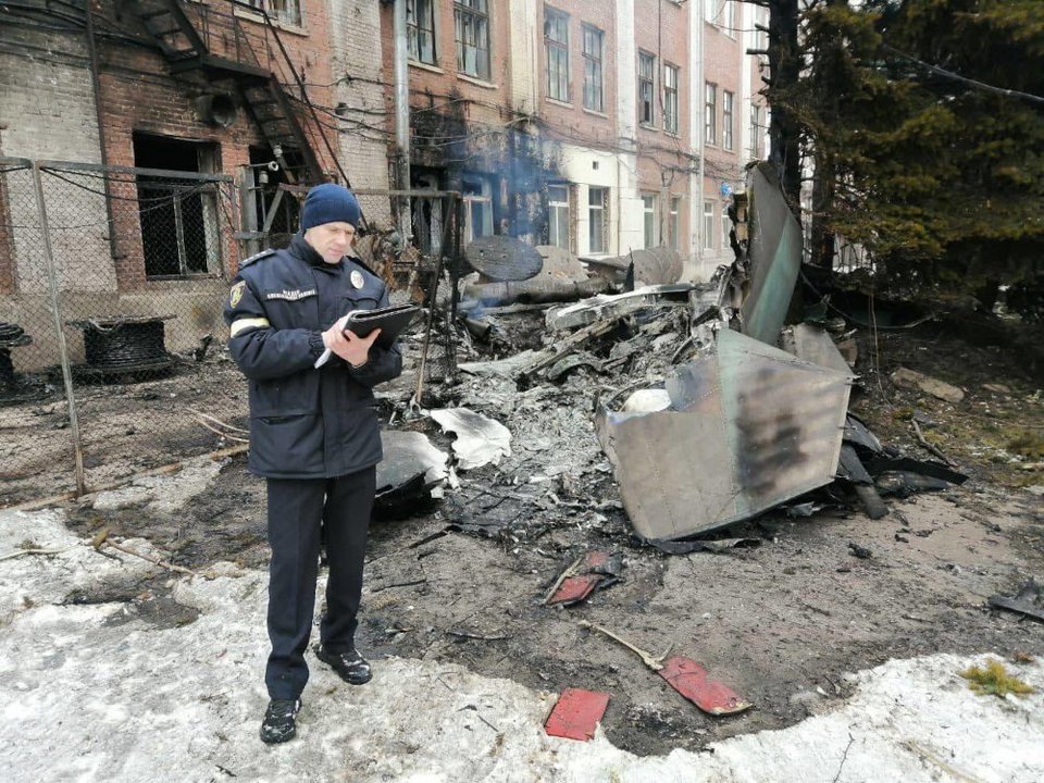 Το σημείο της συντριβής του μαχητικού / Αστυνομία του Χαρκόβου