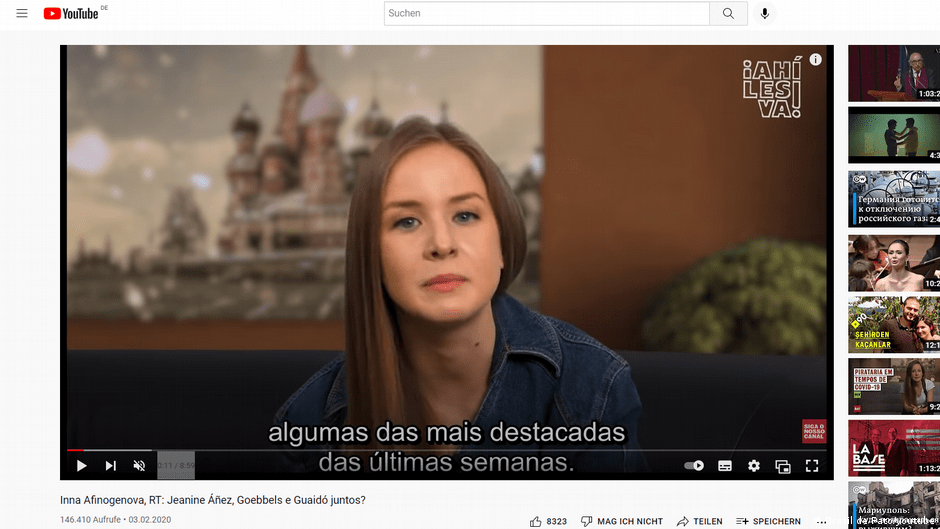 Η Ίνα Αφινογκένοβα, σταρ του RT και του YouTube στη Λατινική Αμερική
