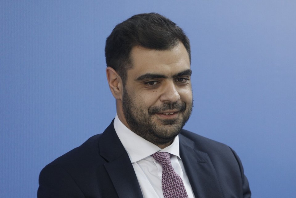 Ο Παύλος Μαρινάκης στην Τρίτη Προσυνεδριακή Συζήτηση στη Νίκαια για το 14ο Συνέδριο της ΝΔ / Φωτογραφία: EUROKINISSI / ΓΙΩΡΓΟΣ ΚΟΝΤΑΡΙΝΗΣ