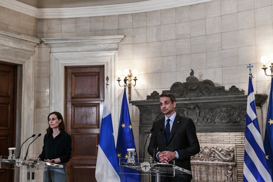 O Kυριάκος Μητσοτάκης με την Σάνα Μάριν
