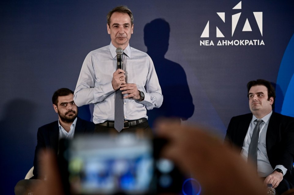 Ο Κυριάκος Μητσοτάκης μιλά στην προσυνεδριακή εκδήλωση της ΝΔ στο Χαλάνδρι / Φωτογραφία: Eurokinissi/ΚΑΡΑΓΙΑΝΝΗΣ ΜΙΧΑΛΗΣ