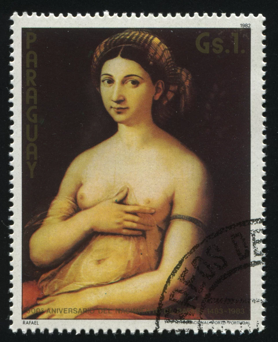 Ο διάσημος πίνακας La Fornarina του Ραφαήλ σε γραμματόσημο 