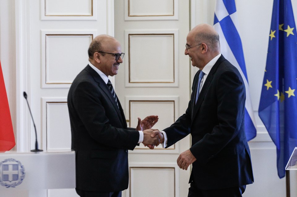 Αμπντελατίφ αλ-Ζαγιάνι και Νίκος Δένδιας / Φωτογραφία: Eurokinissi