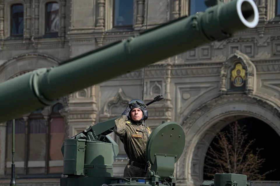 Πρόβα της παρέλασης των δυνάμεων του Πούν,  που θα πραγματοποιηθεί αύριο, 9η Μαΐου στη Μόσχα 