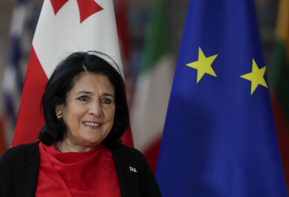 Η πρόεδρος της Γεωργίας, Σαλομέ Ζουραμπισβίλι / Φωτογραφία: ΑΡ