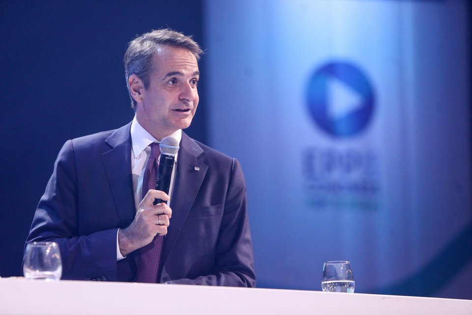 Ο Κυριάκος Μητσοτάκης στο συνέδριο του ΕΛΚ 