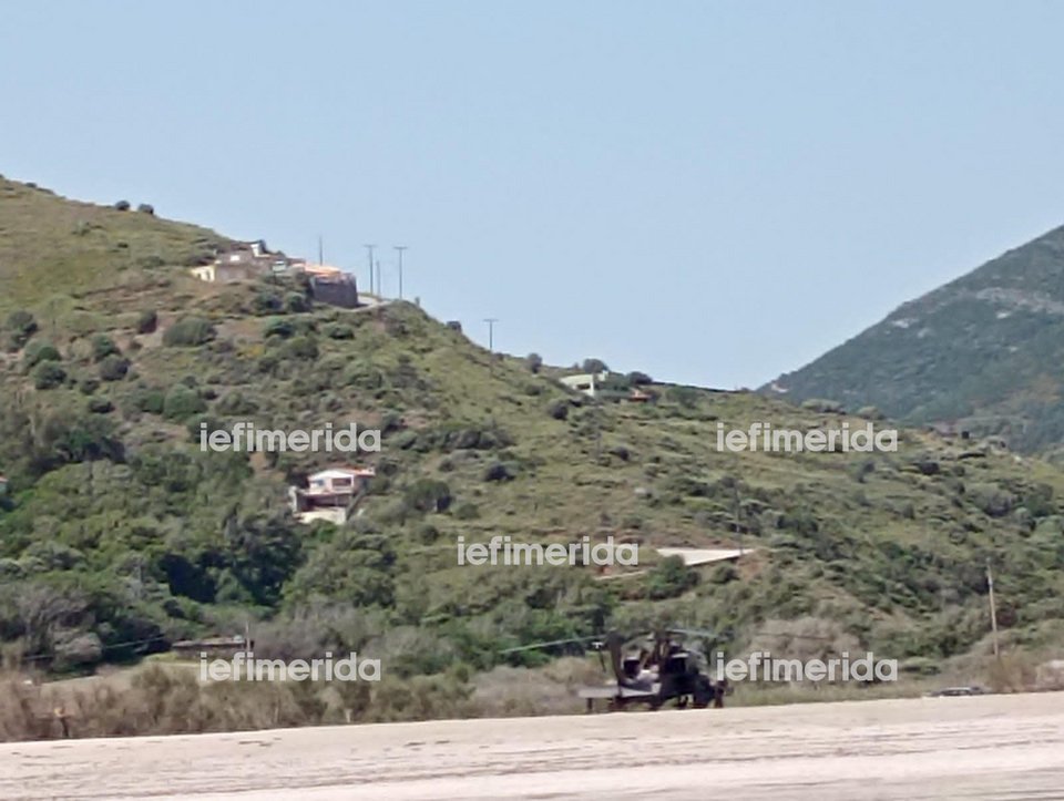 Αποκλειστικές φωτό του ελικοπτέρου Απάτσι που έκανε αναγκαστική προσγείωση στην Εύβοια