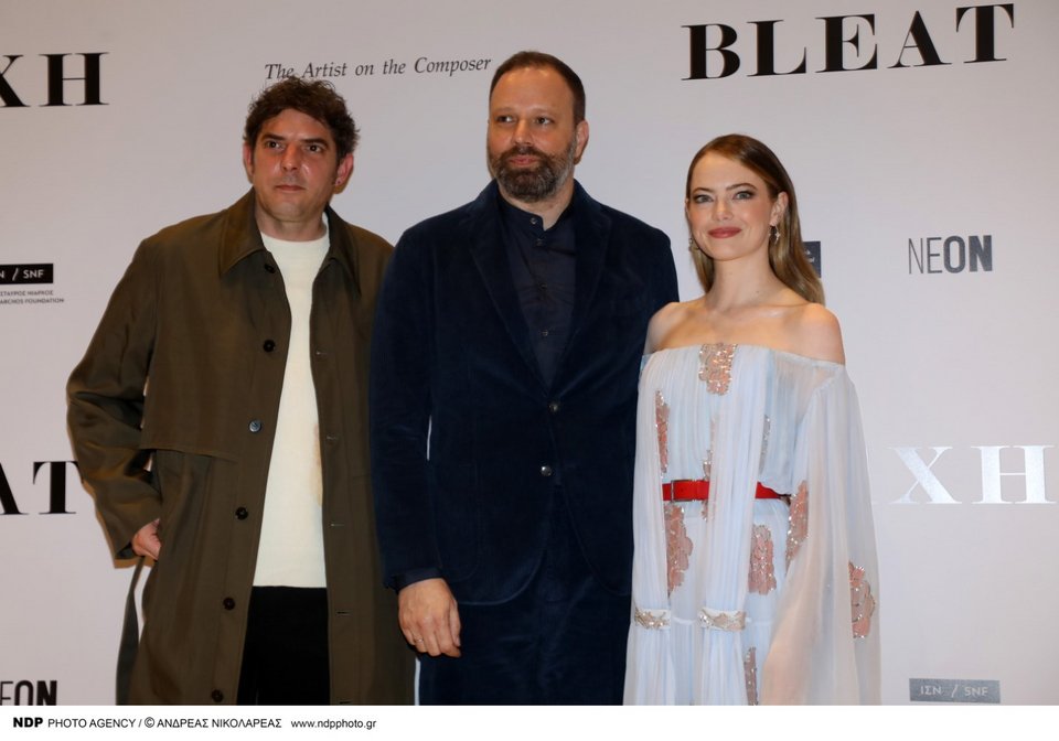   Ο Νταμιάν Μπονάρ, ο Γιώργος Λάνθιμος και η Έμμα Στόουν στην παγκόσμια πρεμιέρα της ταινίας «Βληχή»  