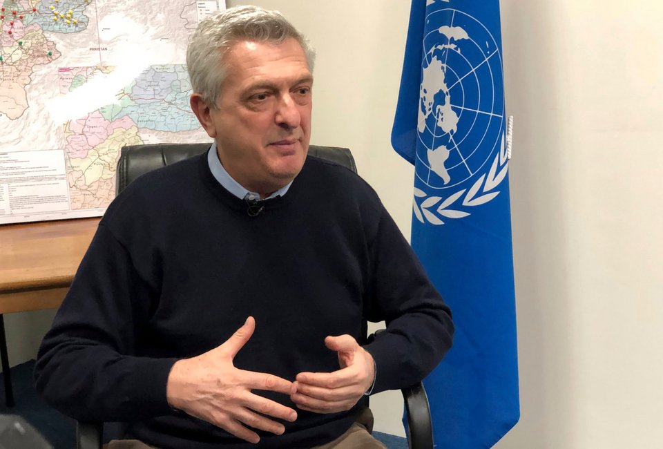 Ο Ύπατης Αρμοστής του ΟΗΕ για τους πρόσφυγες, Φιλίπο Γκράντι / Φωτογραφία: ΑΡ
