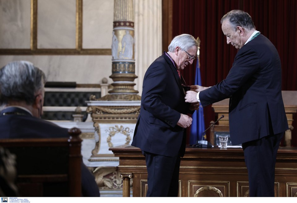 Η Ακαδημία Αθηνών ανέδειξε σε ειδική τελετή επίτιμο μέλος της τον Ζαν Κλοντ Γιούνκερ / Φωτογραφία: Intimenews/ΛΙΑΚΟΣ ΓΙΑΝΝΗΣ