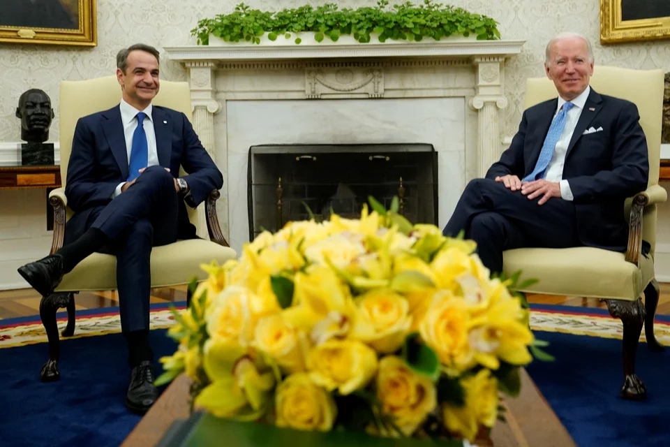 Ο Κυριάκος Μητσοτάκης και ο Τζο Μπάιντεν στον Λευκό Οίκο / Φωτογραφία: AP Photo/Susan Walsh