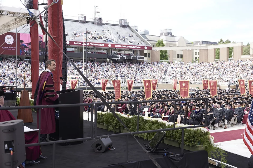 Ο Κυριάκος Μητσοτάκης απηύθυνε ομιλία στην 146η Τελετή Αποφοίτησης του Boston College/ Φωτογραφία: ΓτΠ/ ΠΑΠΑΜΗΤΣΟΣ ΔΗΜΗΤΡΗΣ