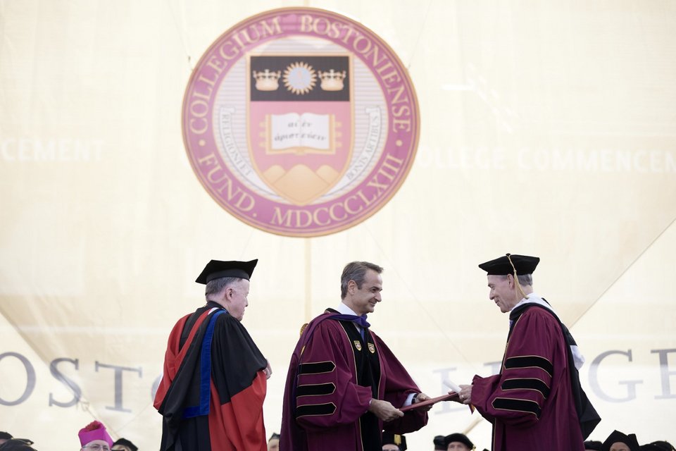 Επίτιμος διδάκτορας στο Boston College ο Κυριάκος Μητσοτάκης/ Φωτογραφία: ΓτΠ/ ΠΑΠΑΜΗΤΣΟΣ ΔΗΜΗΤΡΗΣ