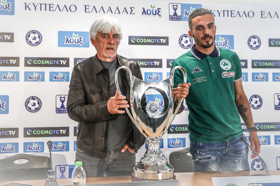 Ιβάν Γιοβάνοβιτς και Δημήτρης Κουρμπέλης στην συνέντευξη Τύπου ενόψει τελικού Κυπέλλου Ελλάδας