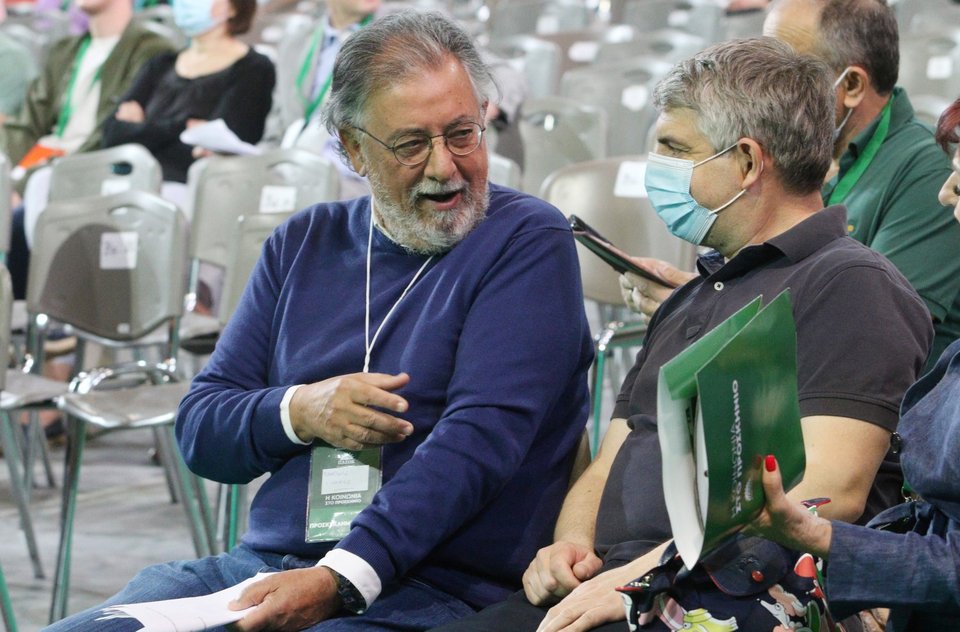 Ο Γιάννης Πανούσης με τον Οδυσσέα Κωνσταντινόπουλο -Φωτογραφία: eurokinissi