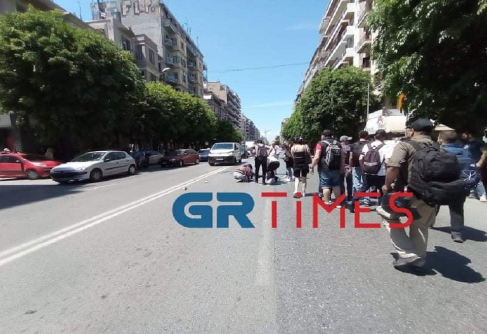 Παράσυρση γυναίκας από μοτοσικλέτα στη Θεσσαλονίκη / Grtimes.gr