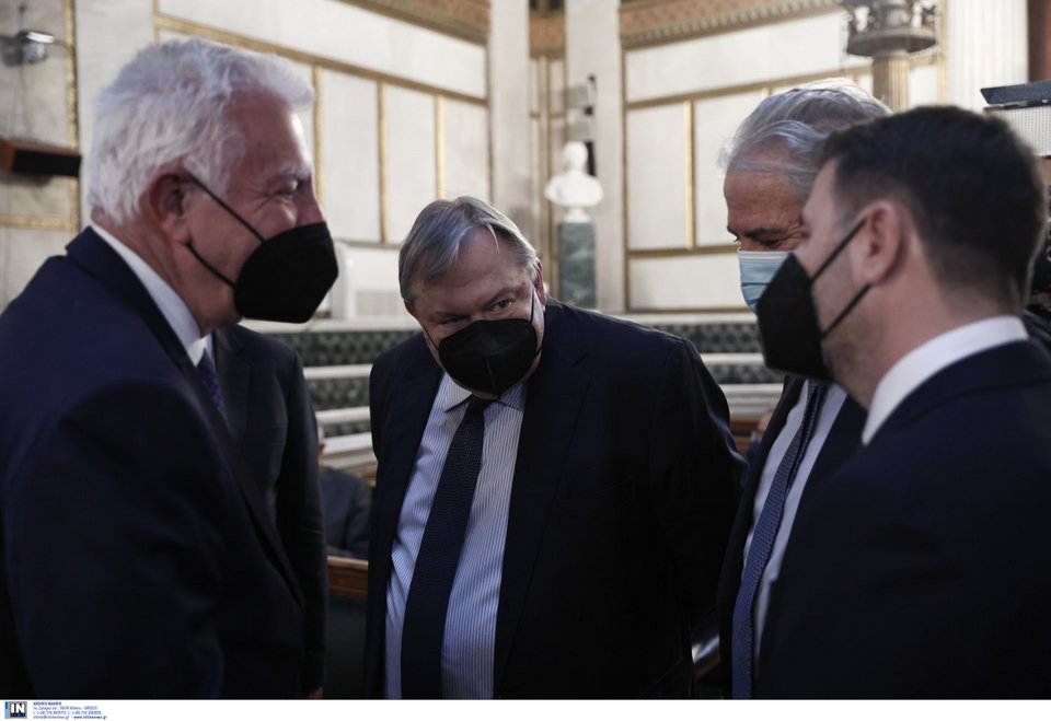 Π. Πικραμμένος, Ευ. Βενιζέλος, Μ. Βορίδης, Νίκος Ανδρουλάκης / Φωτογραφία: Intimenews/ΛΙΑΚΟΣ ΓΙΑΝΝΗΣ