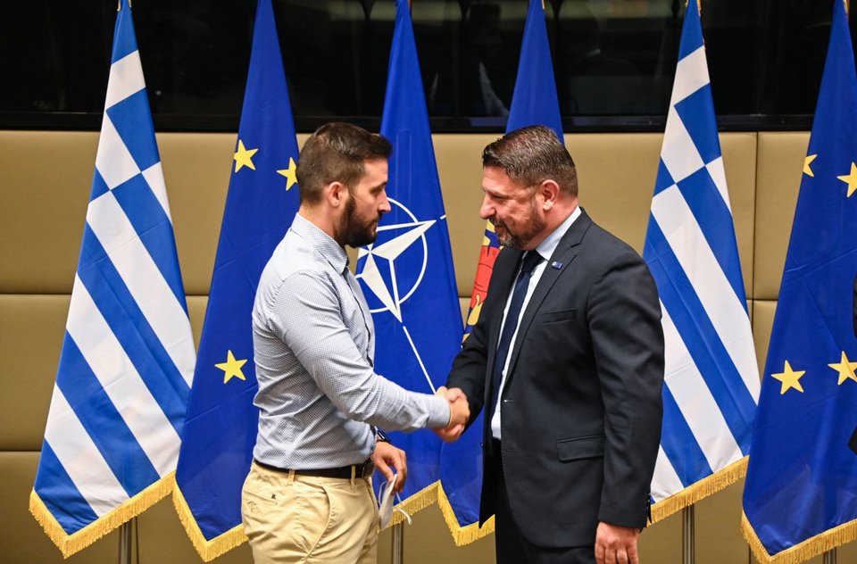 Ο ΥΦΕΘΑ Νίκος Χαρδαλιάς στην τελετή βράβευσης / Φωτογραφία: Eurokinissi