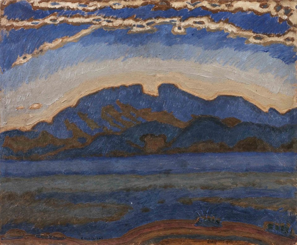 Σπύρος Παπαλουκάς,Σαλαμίνα,1926, λάδι σε χαρτόνι,27x33εκ,Συλλογή Ιδρύματος Β&Μ Θεοχαράκη