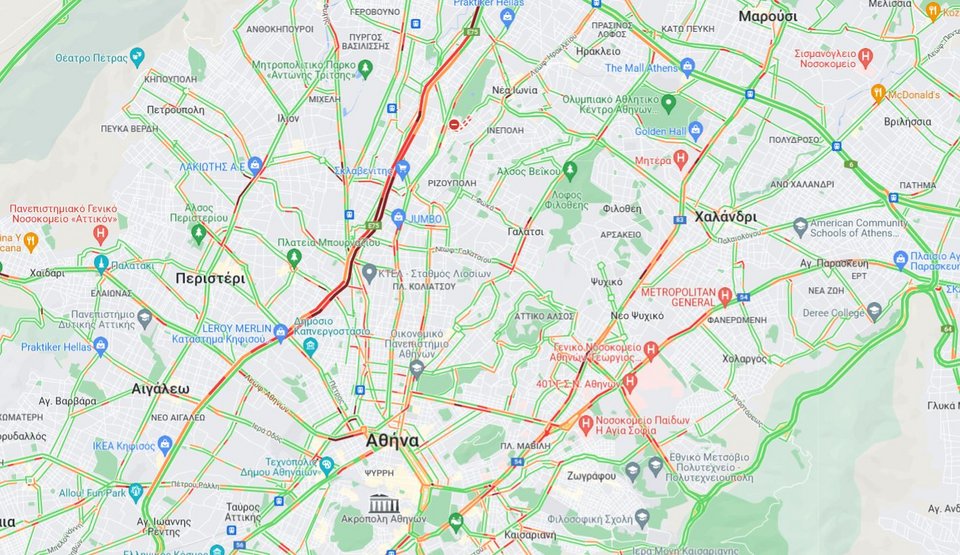 κίνηση στους δρόμους 16/6/2022