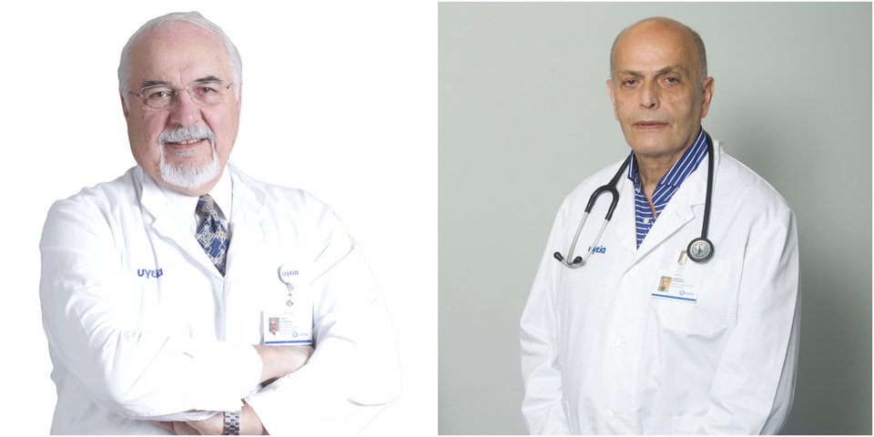 Οι γιατροί Πάρις Κοσμίδης (αριστερά) και Γεώργιος Κουμάκης (δεξιά)