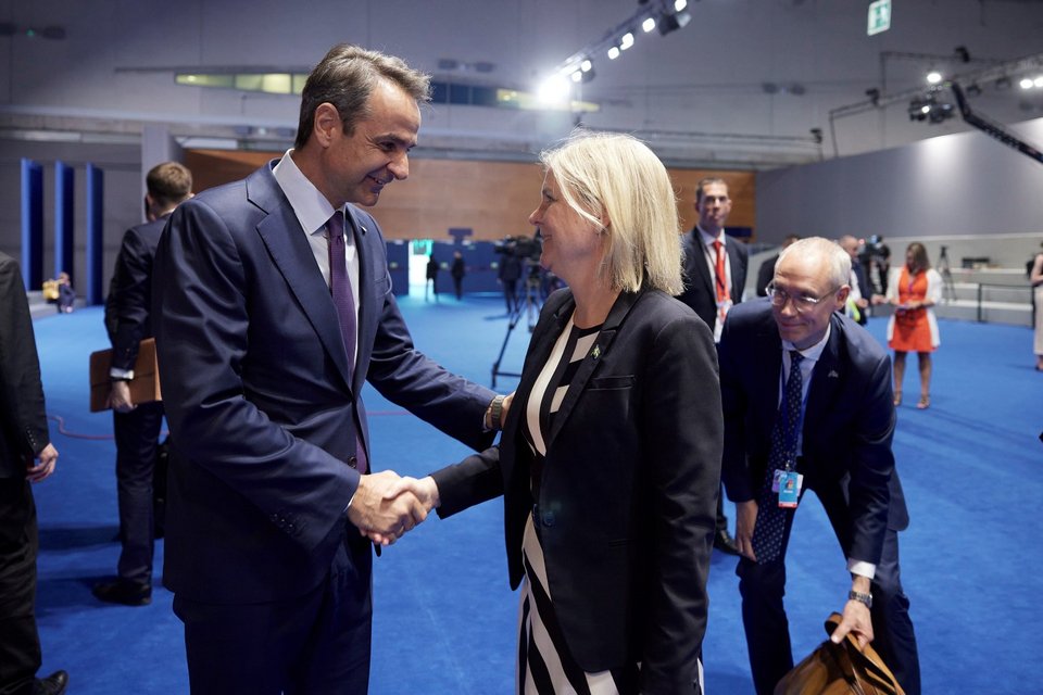 Συνάντηση είχε ο Κ. Μητσοτάκης και με τη Σουηδή ομόλογό του, Μαγκνταλένα Άντερσον