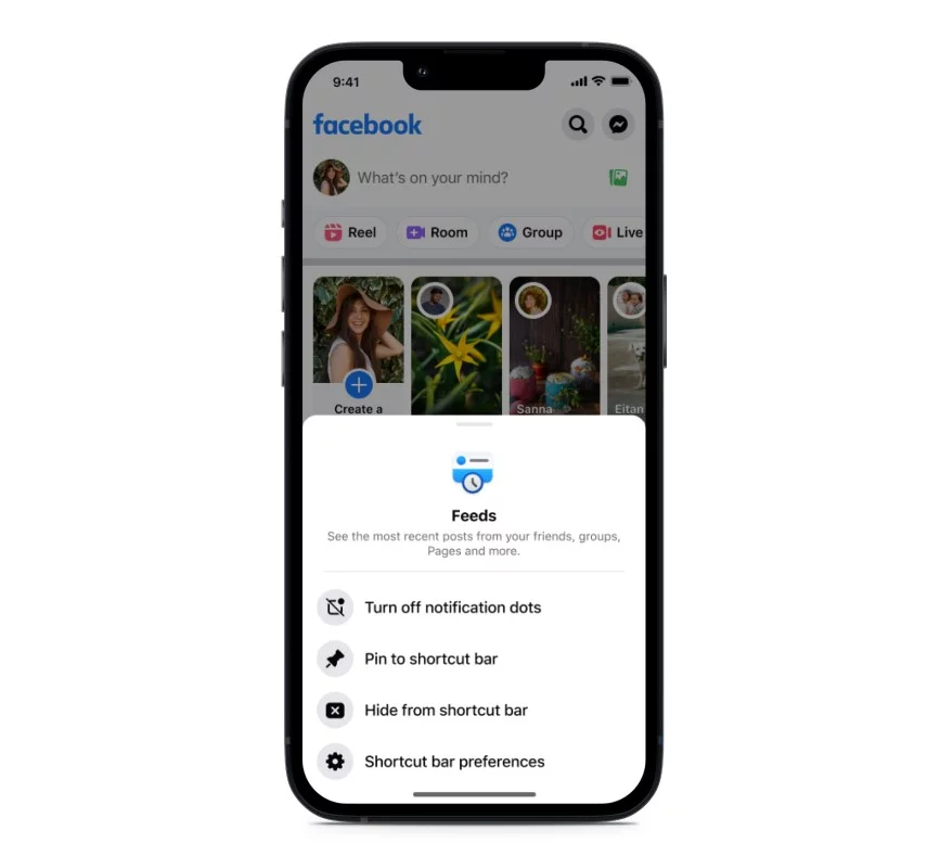 Η νέα καρτέλα του Facebook, «Feeds»