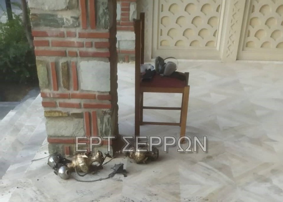 Καταστροφές λόγω της φωτιάς, σε εκκλησία στις Σέρρες / ΕΡΤ Σερρών