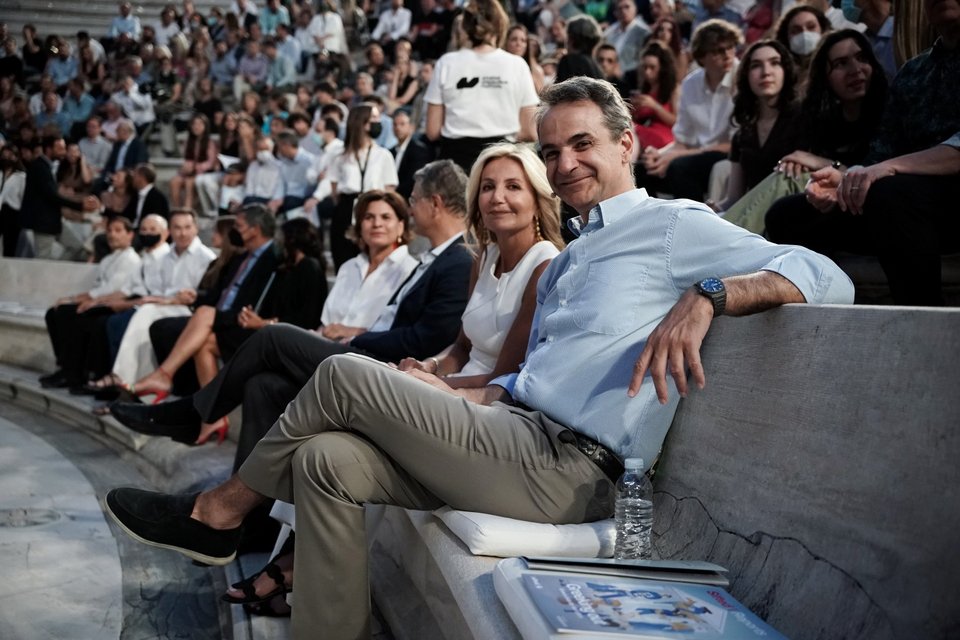 Κυριάκος και Μαρέβα Μητσοτάκη στο Ηρώδειο / Φωτογραφία: Menelaos Myrillas / SOOC