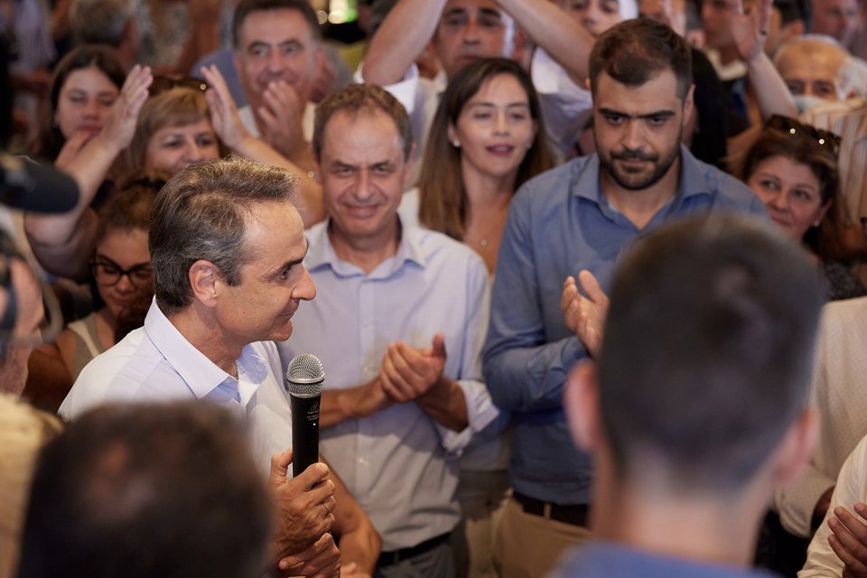 Ο Κυριάκος Μητσοτάκης στην Πρέβεζα / Φωτογραφία: Δημήτρης Παπαμήτσος/ΓτΠ/Eurokinissi