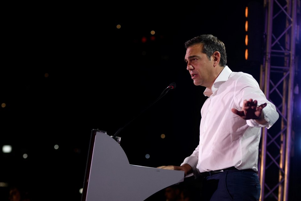 ΟΜΙΛΙΑ ΤΟΥ ΠΡΟΕΔΡΟΥ ΤΟΥ ΣΥΡΙΖΑ ΑΛ. ΤΣΙΠΡΑ ΣΤΟ ΛΙΜΑΝΙ ΤΟΥ ΕΥΔΗΛΟΥ (ANDREA BONETTI/ΓΡΑΦΕΙΟ ΤΥΠΟΥ ΣΥΡΙΖΑ/EUROKINISSI)
