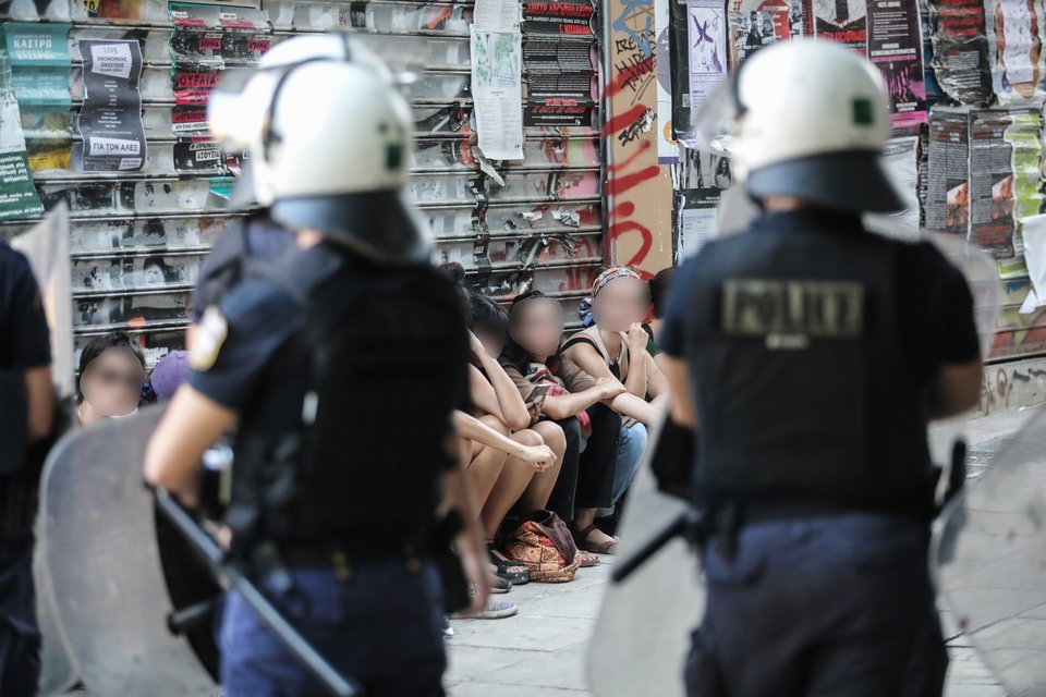Διαμαρτυρίες στα Εξάρχεια για την κατασκευή σταθμού του μετρό. Φωτογραφία από EUROKINISSI