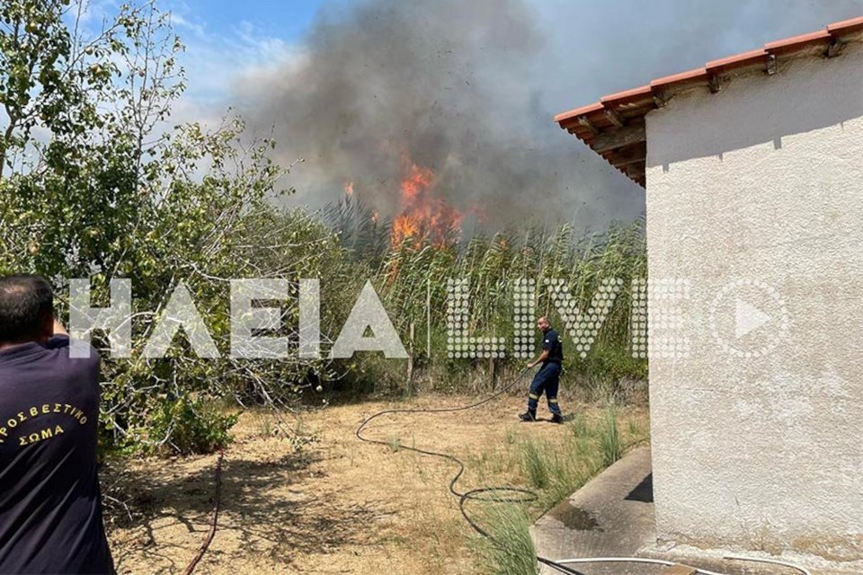 Φωτιά κοντά σε κατοικημένη περιοχή στον Πύργο Ηλείας / ilialive.gr