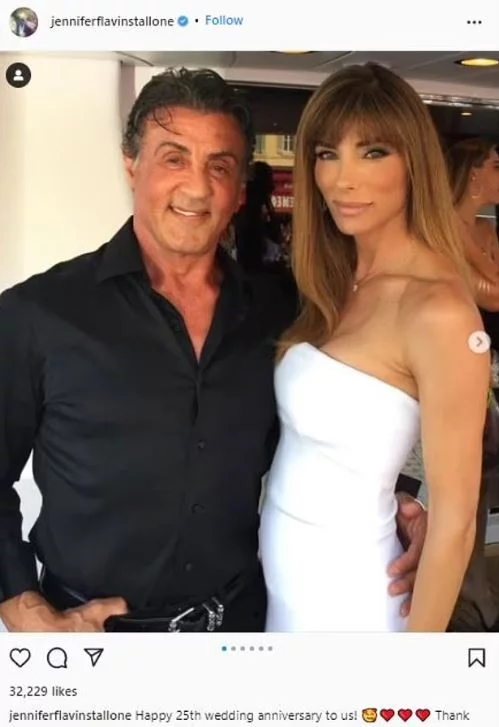 Η ανάρτηση της Φλάβιν στο Instagram για την επέτειό της με τον Σταλόνε τον Μάιο