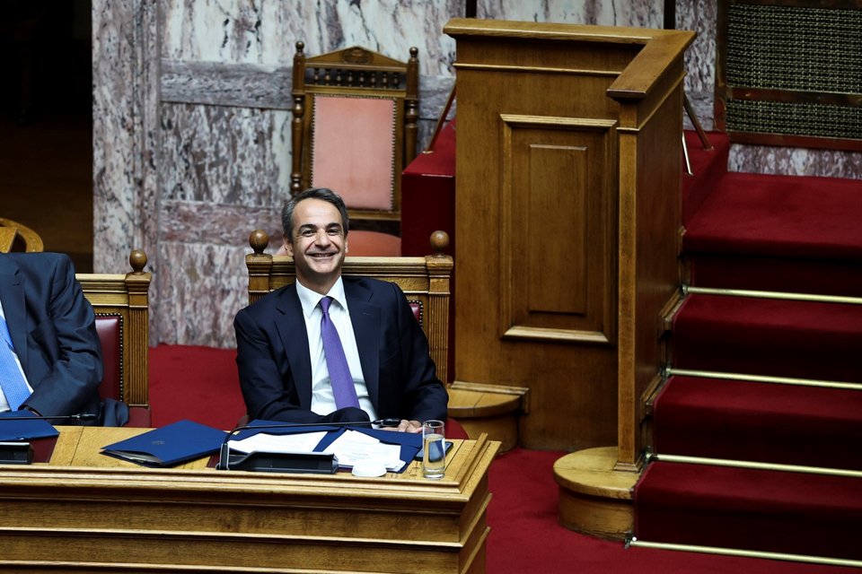 Χαμογελαστός ο Κυριάκος Μητσοτάκης / Φωτογραφία: Sooc