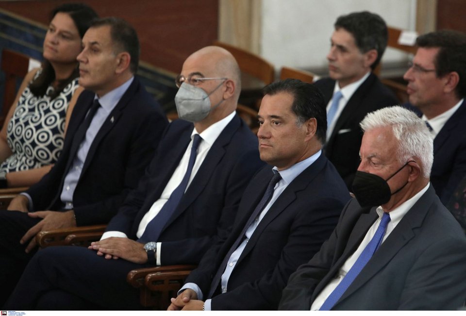 Από αριστερά: Νίκη Κεραμέως, Νίκος Παναγιωτόπουλος, Νίκος Δένδιας, Άδωνις Γεωργιάδης, Παναγιώτης Πικραμμένος / Φωτογραφία: INTIME - ΠΕΡΙΣΤΕΡΗΣ ΔΗΜΗΤΡΗΣ