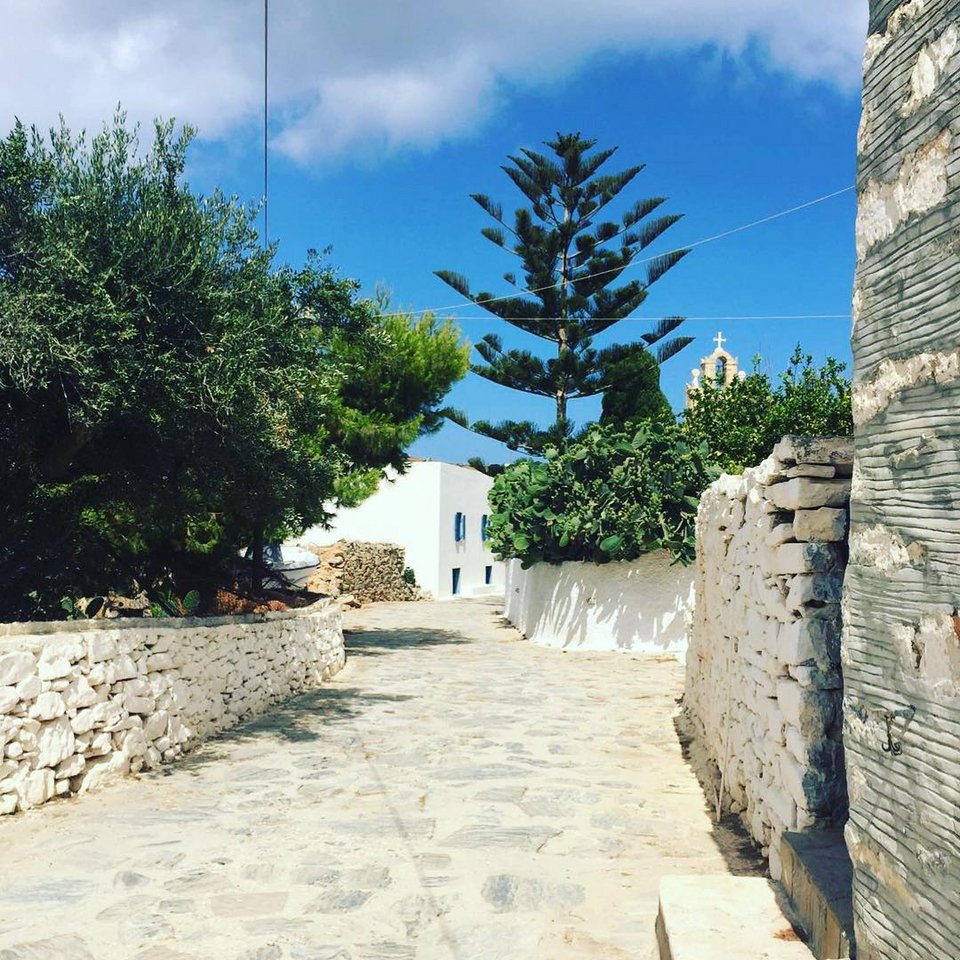 Τα δρομάκια με τις πέτρινες πεζούλες μοιάζουν με ζωγραφιά - Φωτογραφία: schoinousa/Instagram
