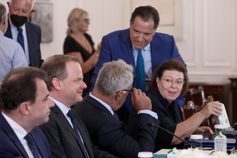 Μενδώνη, Γεωργιάδης, Βορίδης, Καραμανλής και Σκρέκας -Φωτογραφία: ΓΙΑΝΝΗΣ ΠΑΝΑΓΟΠΟΥΛΟΣ / EUROKINISSI