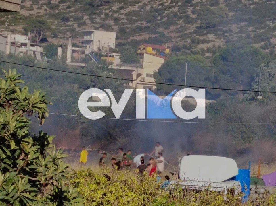 Φωτιά κοντά σε σπίτια σε οικισμό της Χαλκίδας