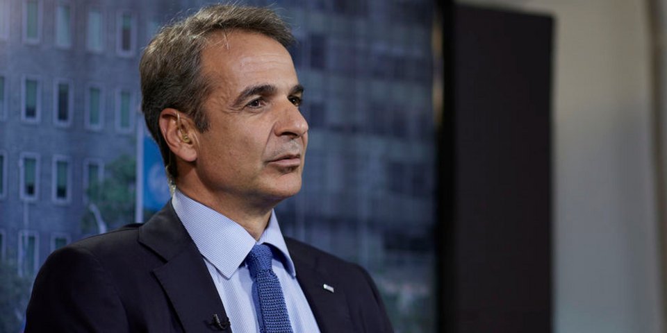 Ο Κυριάκος Μητσοτάκης κατά την διάρκεια της συνέντευξής του στο CNN -Φωτογραφία: Δημήτρης Παπαμήτσος