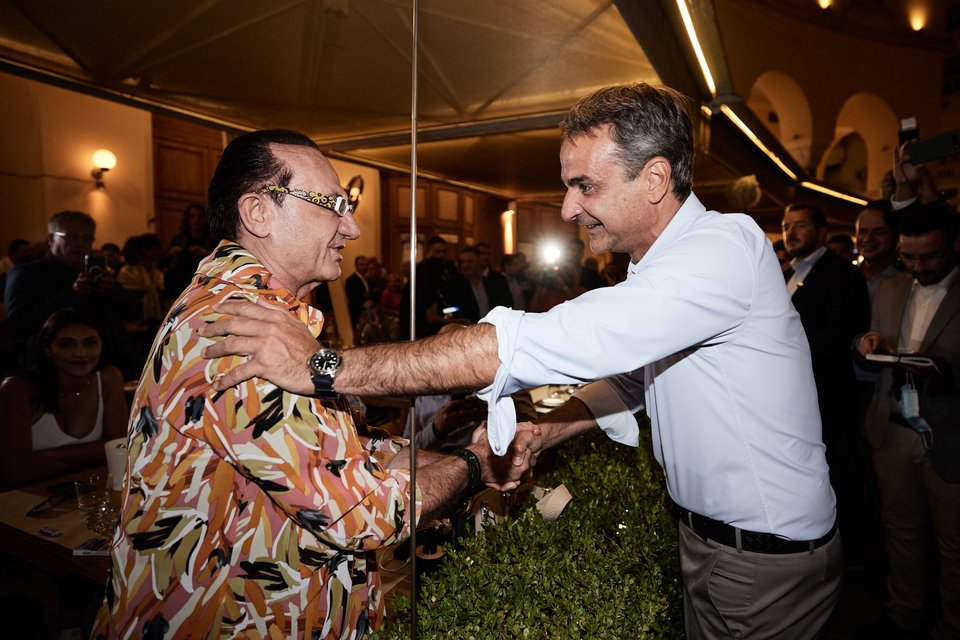 Η συνάντηση του Κυριάκου Μητσοτάκη με τον Λευτέρη Πανταζή στην Αριστοτέλους